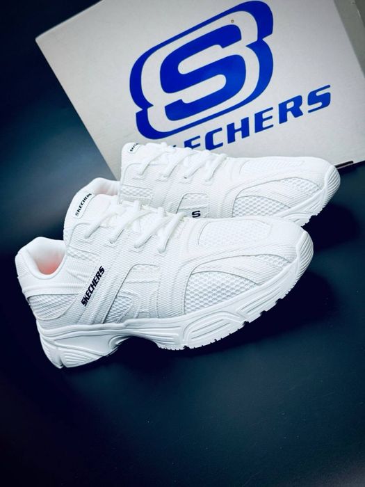 Skechers  мужские кожаные/летняя новинка Скетчерс/sketchers кросовки мужские белые Новинка Лето 2026 кросівки Скетчерс чоловічі білі літні красовки