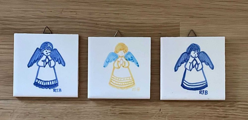 3 Azulejos Anjos - NOVO