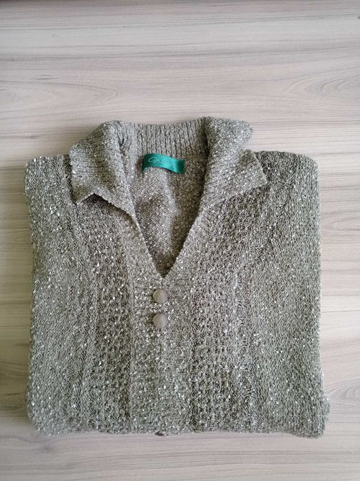 Damski sweter, wciągany, zielony