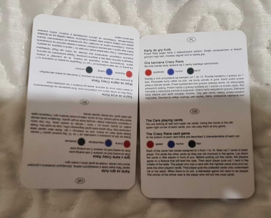 Karty do gry Zygzak Auta Cars Race gra karciana