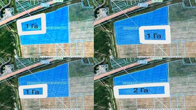 Продаж  чотироьх ( по 1 га )земельних ділянок під комерцію