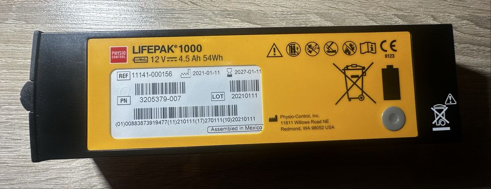 Bateria Physio-Control LIFEPAK 1000 12V 4.5Ah 54Wh oryginalna