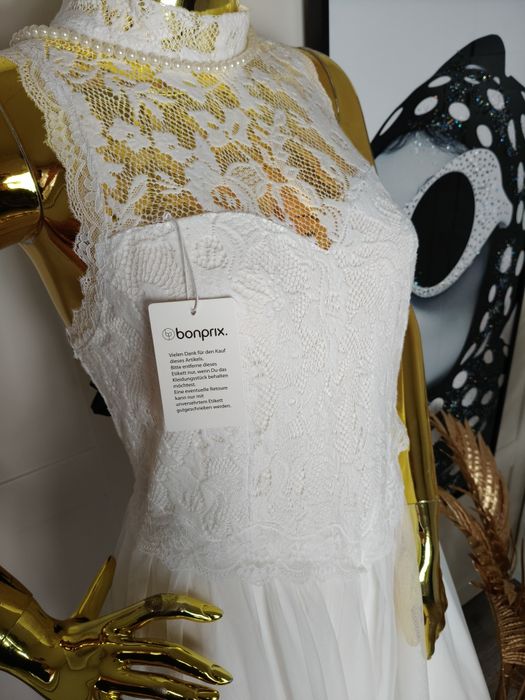 Romantic Biała Sukienka tiulowa koronkowa Wedding Chic R.40