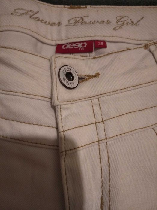 Białe dżinsowe rybaczki Deep jeans 28