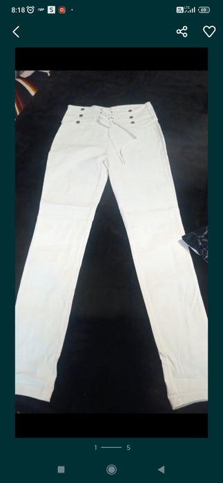 Spodnie z cienkiego jeansu Wysoki stan l