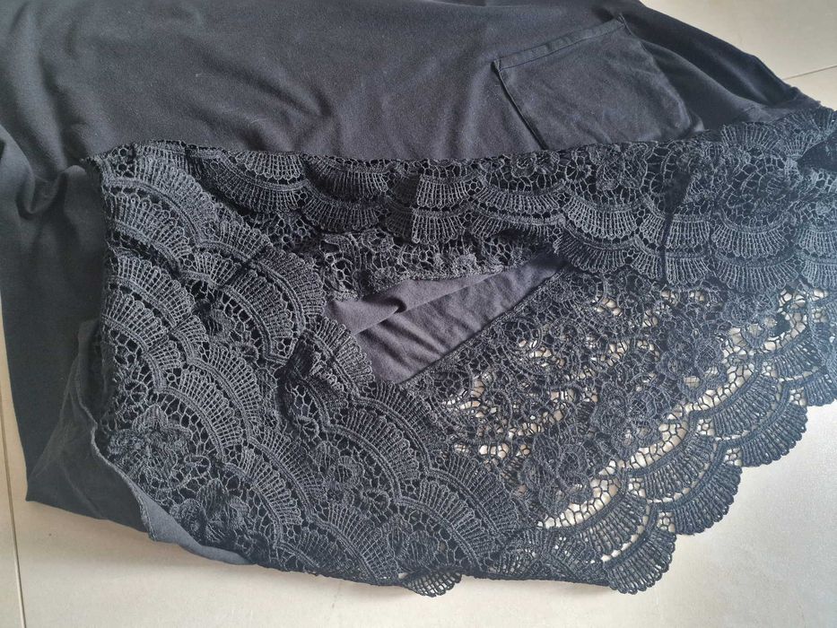 Piękna tunika oversize z koronkowym dołem bpc Bonprix collection