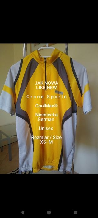 Crane Sports  Oddychającą koszulka rowerowa z CoolMax, Uniseks, XS-M