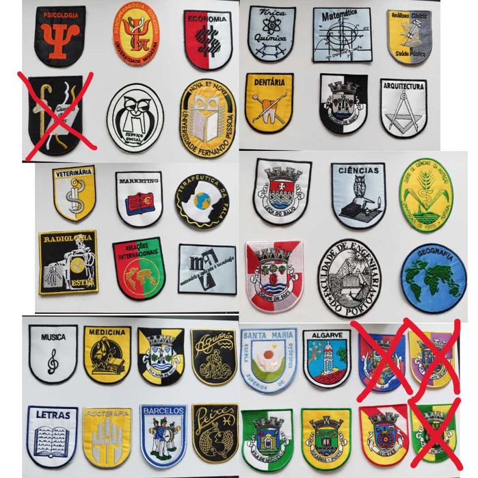 Emblemas de traje académico - packs de 3€ a 25 €