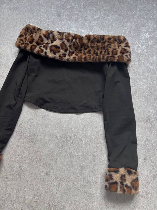 Леопардовий топ з рукавами