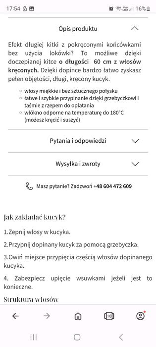 Kitka przeplatana i kok, platynowy blond. New.