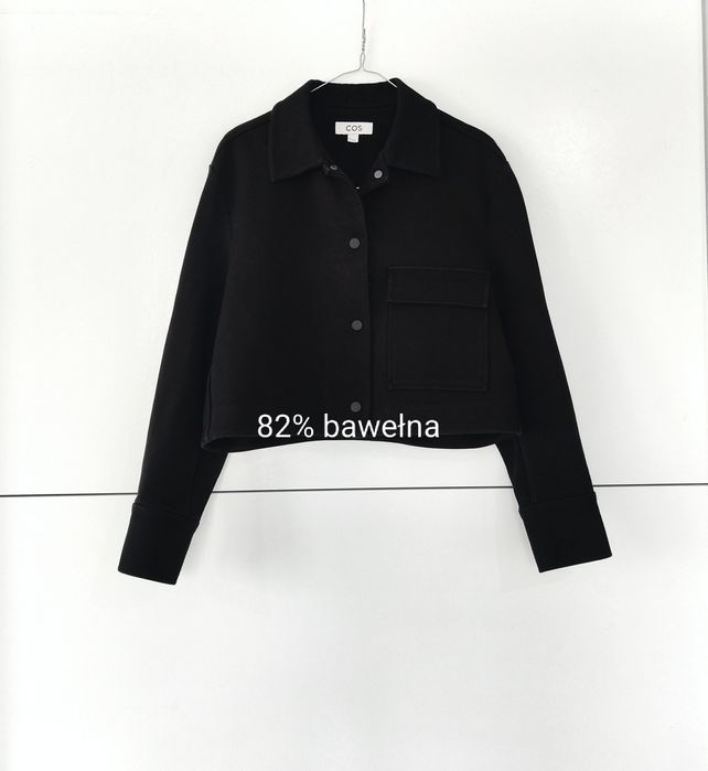 Kurtka COS 36 S krótka kurtka z diagonalu czarna bawełniana