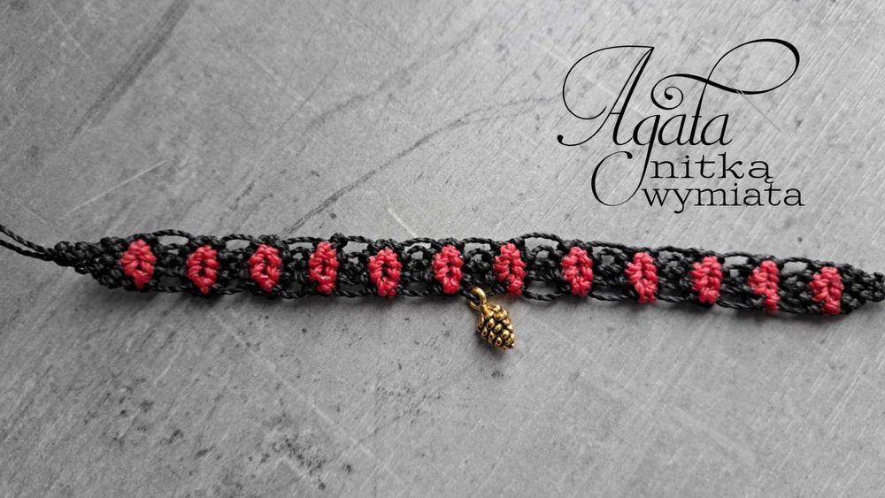 Bransoletka czarno czerwona