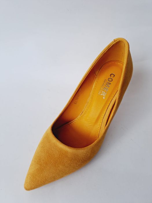 Szpilki żółte zamszowe 37