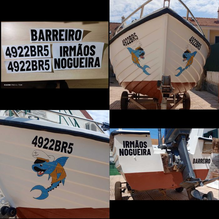 Matriculas e nomes para motas de água/embarcações em vinil recortado