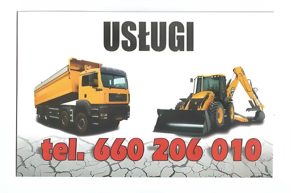 Prace ziemne koparko-ładowarka, wywrotka, wykopy