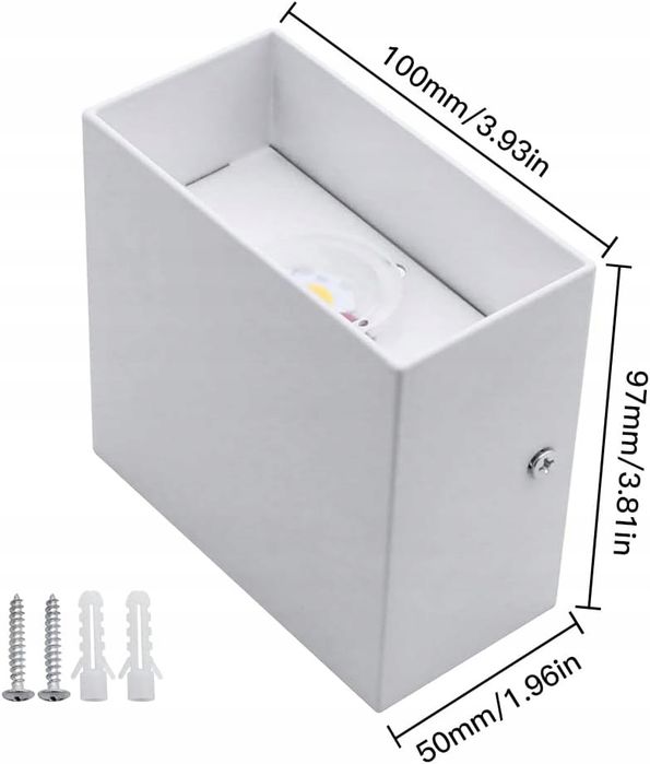 kinkiet led 2x7w biały nowoczesny kwadratowy 3000k