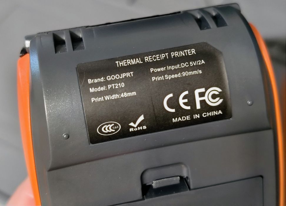 Мобільний термопринтер чеків bluetooth Goojprt PT-210 ПРРО