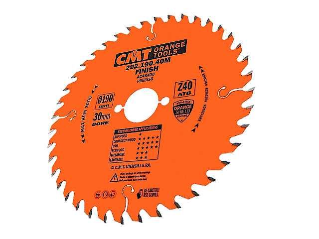 CMT 292.190.40M Tarcza do cięcia drewna Laminatu Piła Widia 190x30 Z40