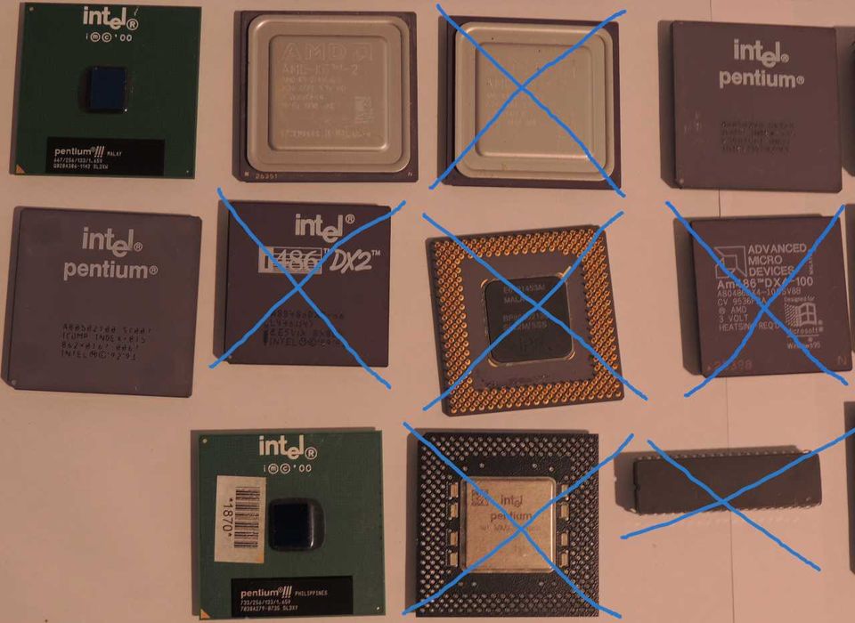 Coleção de 34 Processadores CPUs Antigos - História da Informática