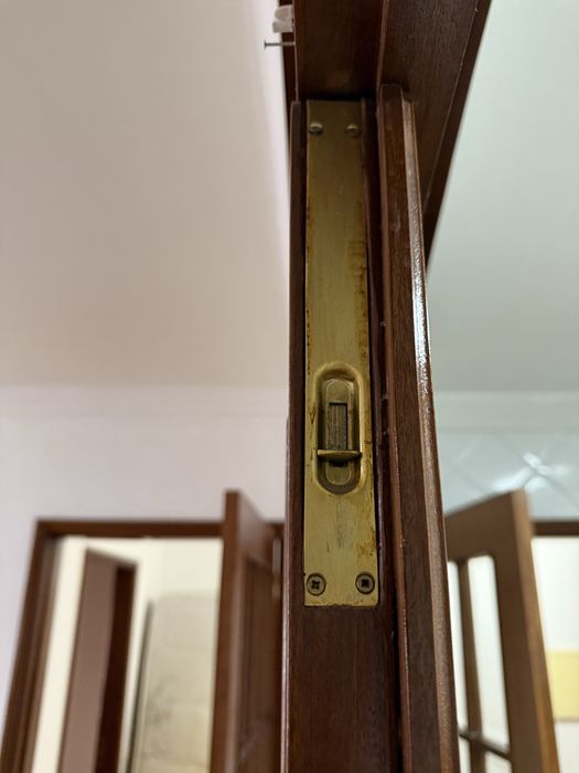 Conjunto de 2 portas interiores em madeira com vidro fosco