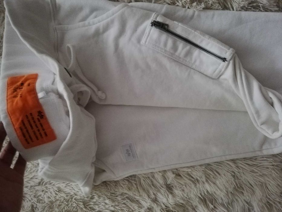 białe spodnie dresowe Alpha Industries L 40