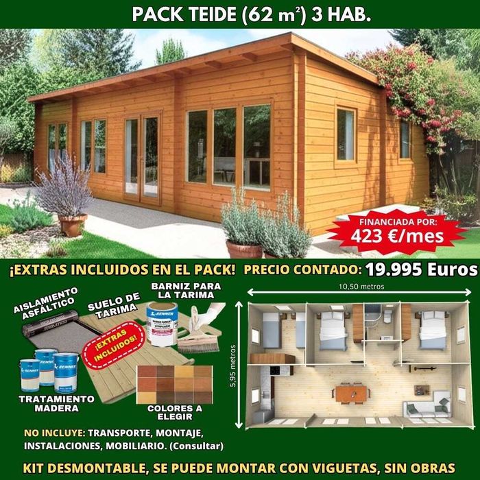 Bungalow de Jardim de 40m2 a 60m2