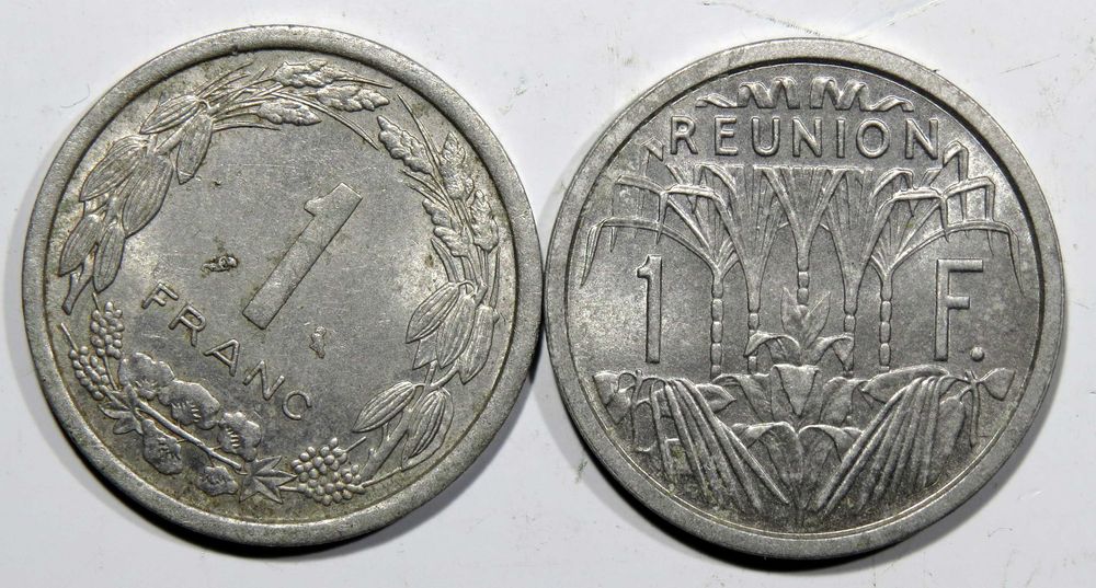 MOEDAS África e Reunião - 2 Exemplares - veja as imagens - Só 4,0€