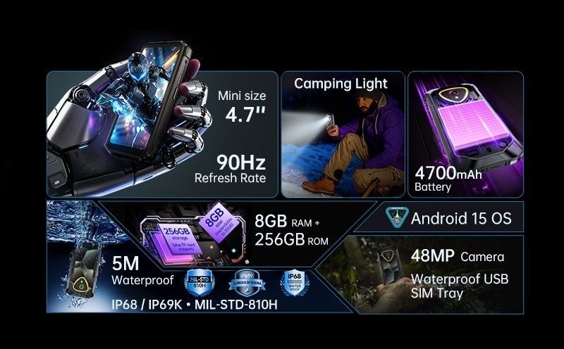 Смартфон защищённый Cubot KingKong Mini 4. Бронефон. Новый .