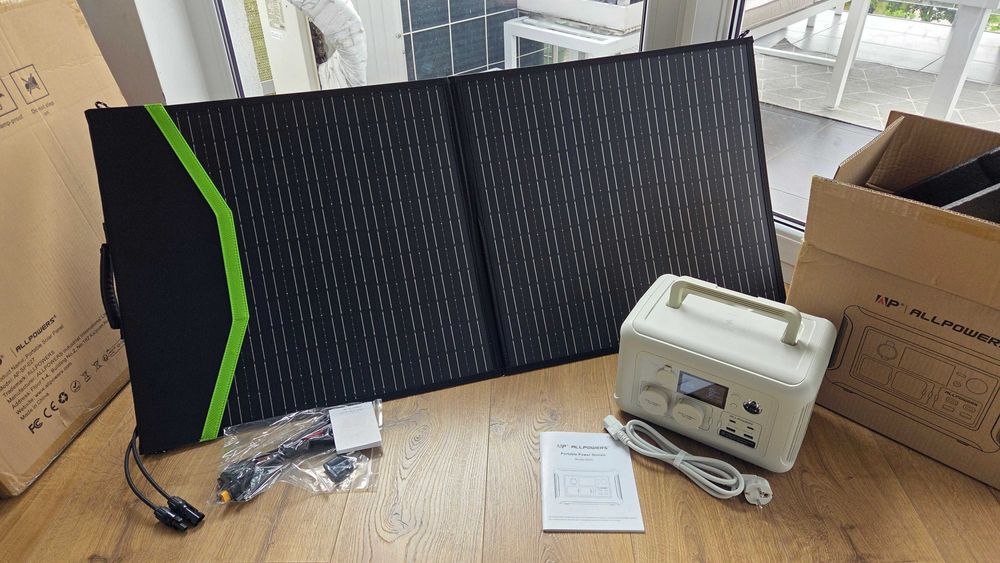 ZESTAW Beżowy Powerbank ALLPOWERS R600 + Panel Słoneczny 100W