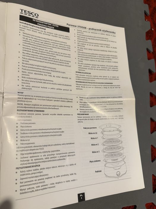 Parowar elektryczny Tesco 3TDS08