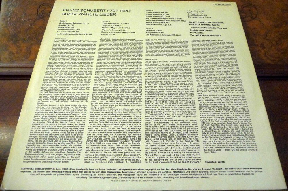 Виниловые Пластинки (Germ)=FRNZ SCHUBERT='79“Ausgewahlte Lieder” (2LP)