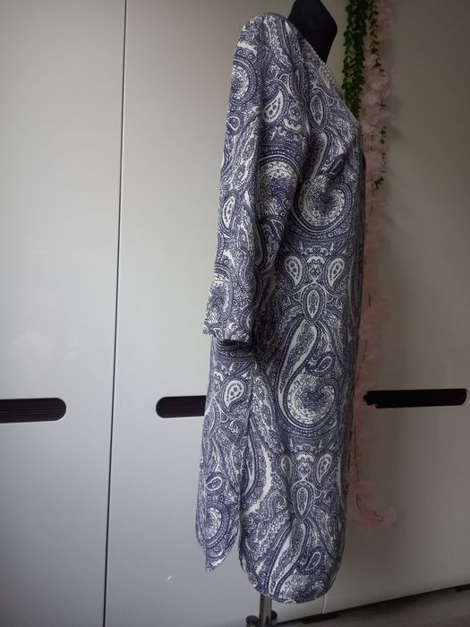 Sukienka Tunika Mango Suit roz S 36 boho etno rękaw 3/4
