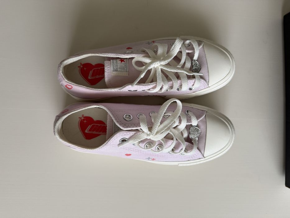 Кеди Converse на платормі , колір ліловий