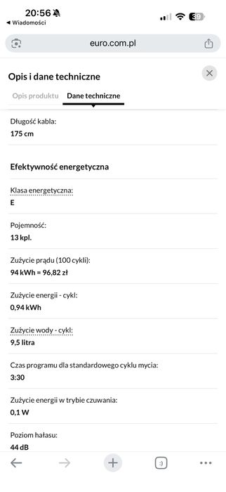 NOWA Z GWARANCJA PRODUCENTA Bosch Serie 4 SMV46KX55E 59,8cm Szuflada na sztućce
