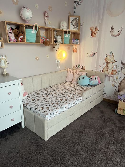 Łóżko dziecięce, tapicerowane dla dziecka, 180/90, tapczan, szuflada
