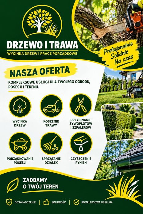 Wycinka drzew, prace ogrodowe - TANIO