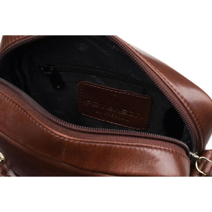 brązowa, jednokomorowa listonoszka męska ze skóry naturalnej -