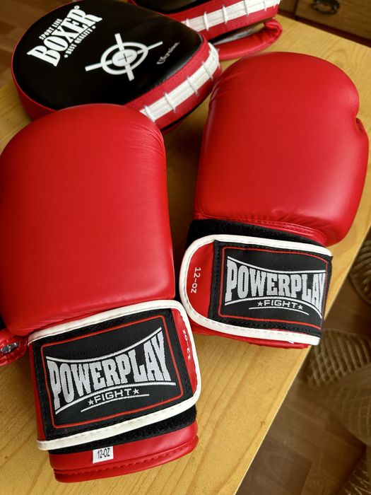 Боксерскі рукавиці та лапи PowerPlay 12 унцій