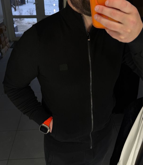 NEW Зіпка Boss кофта на блискавці M,L,XL,2XL,3XL чорна/коричнева КИЇВ