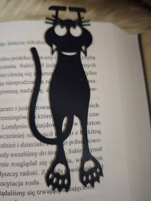 Ażurowa zakładka do książek, kot czarny hot book