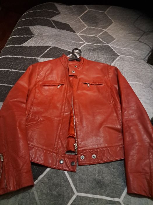 Casaco  vermelho  tipo pele