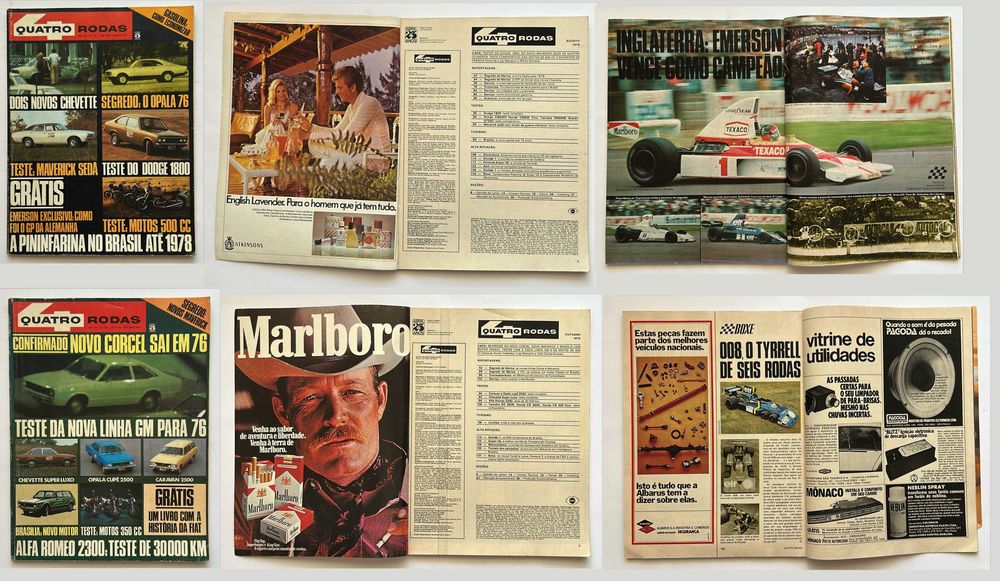 Coleção de revistas Quatro Rodas de 1975