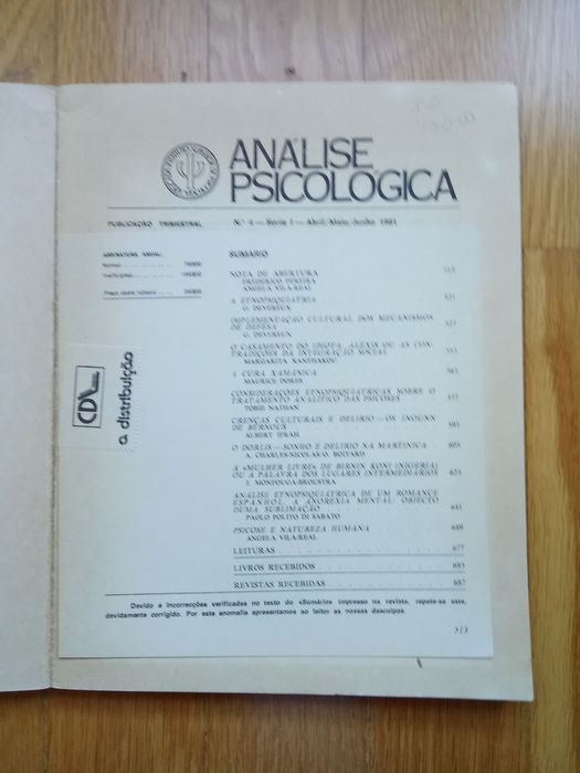 Análise Psicológica - etnopsiquiatria