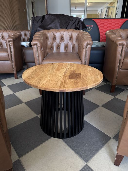 Stolik kawowy dębowy LOFT industrialny | Lity dąb | Handmade