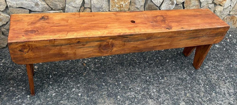 Banco rustico tradicional, feito com sobras de madeira, 150X48 cm