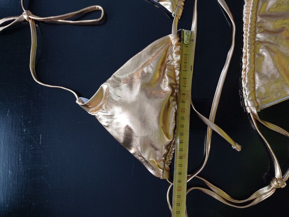 złoty strój kąpielowy dwuczęściowy rozmiar S