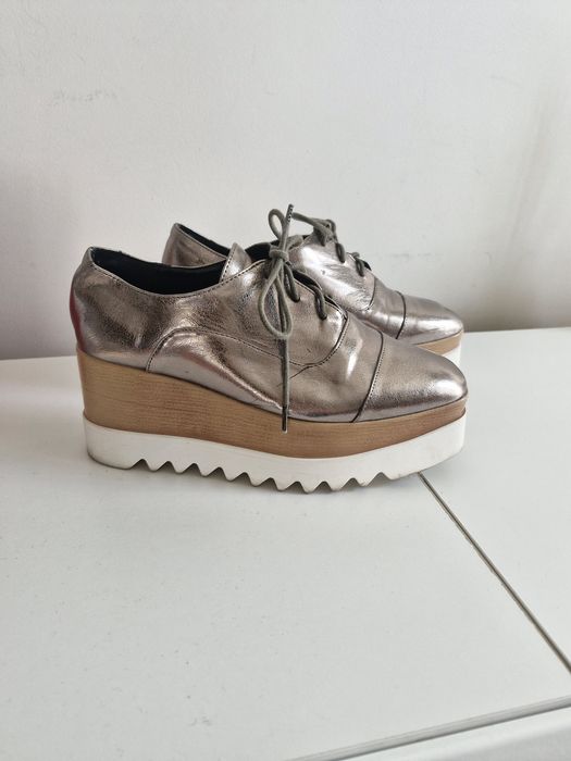 Buty primamoda, półbuty, buty do kostki, rozmiar 37, srebrne, oryginal