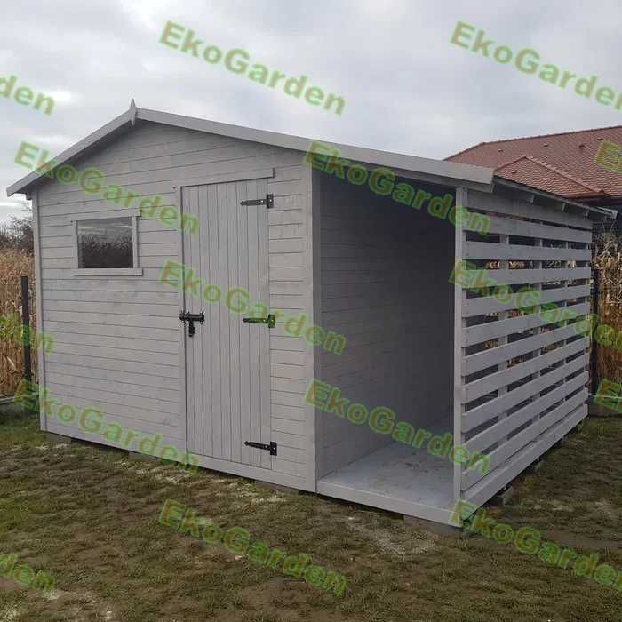Domek narzędziowy, ogrodowy, drewutnia, montaż, transport
