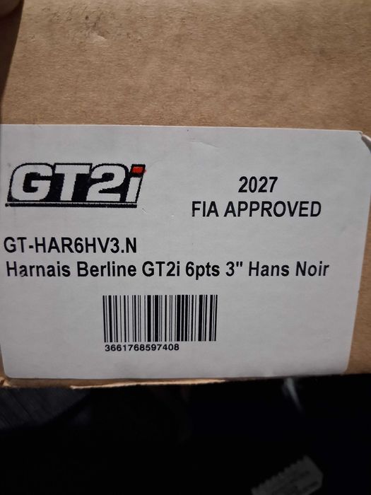 Cinto/Arnês 6 pontos GT2i Race (homologação FIA até 2027) NOVO