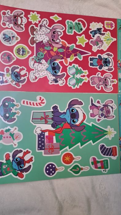2 szt naklejki duży format świąteczne Stich nowe